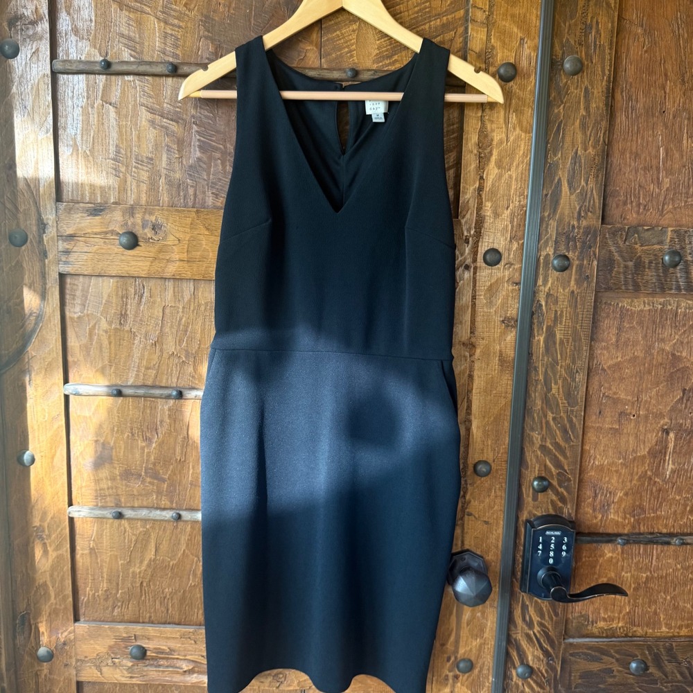 A New Day Womens Black V-Neck Sleeveless‎ Sheath Dress with Pockets Size M